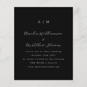 Budget Monogram Black Minimalistisch Wedding Einla