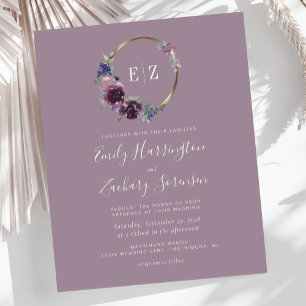 Budget Monogram Lila Kranz Malvenfarbenes Hochzeit
