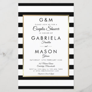 Budget Monogram Strip Couples Dusche Einladung