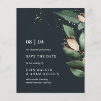 Budget Moody Blue Gold Botanic Save the Date