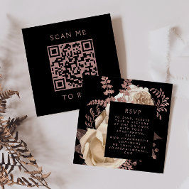 Budget Moody Floral Elfenbein Rose Gold QR Code UA Begleitkarte