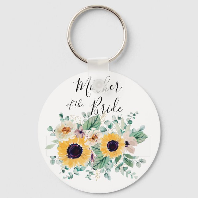 BUDGET Mother Bride Groom Custom Gifts SUNFLOWERS Schlüsselanhänger (Vorderseite)