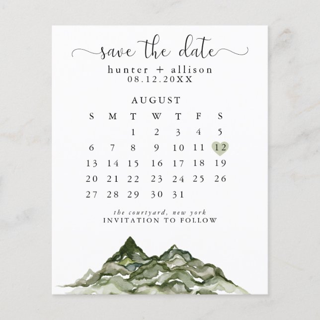 Budget Mountain Enregistrer le prospectus Calendri (Devant)