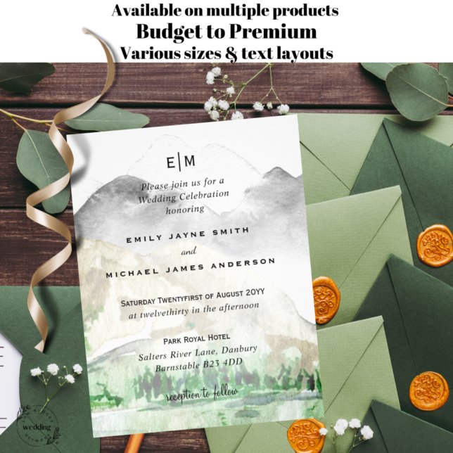 Budget Mountain Pine Trees Winter Wedding Einladun Flyer (Von Creator hochgeladen)