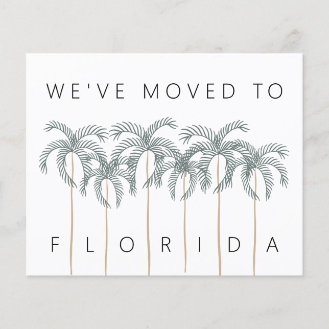 Budget Move to Florida Palm Trees Nouvelle carte d (Devant)
