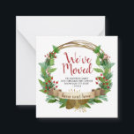 Budget Moving Christmas Wreath Holiday Moving Card Mitteilungskarte<br><div class="desc">Wir haben Weihnachts-Acorn-Kranz-Ankündigung verschoben</div>