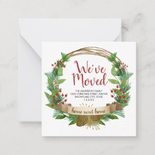 Budget Moving Christmas Wreath Holiday Moving Card Mitteilungskarte