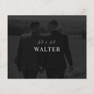 Budget Mr & Mr Wedding Foto Dankeschön Karte