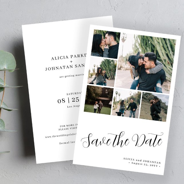 Budget Multi-Foto Collage Save the Date Hochzeit (Von Creator hochgeladen)