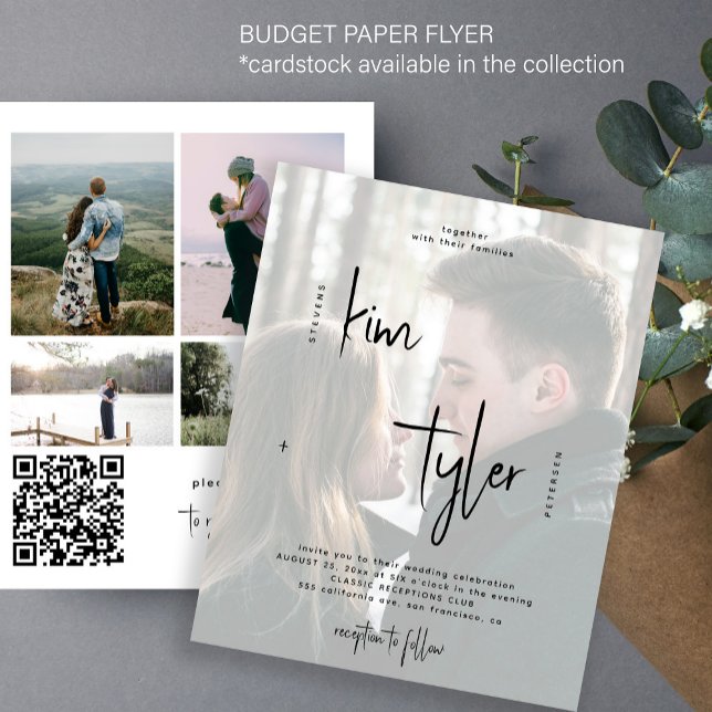 Budget Multi-Foto QR CODE Hochzeit Einladung Flyer (Von Creator hochgeladen)