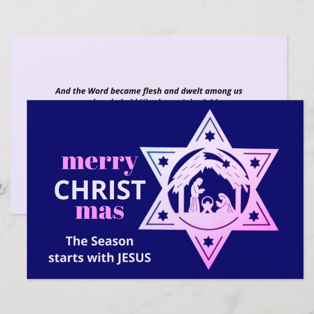 Budget Nativité Christian CHRIST Carte (Devant / Derrière)