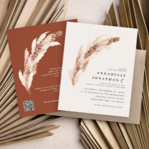 Budget natürliche boho Pampas Gras elegante Hochze Flyer