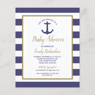 Budget Nautical Drive by Baby Dusche Einladung