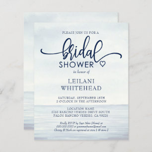 Budget Nautical Ocean Bridal Dusche Einladung