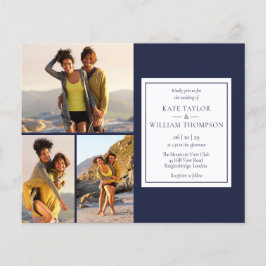 Budget Navy Blue 4 Fotos Einladung Hochzeit