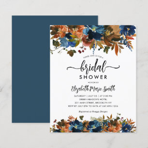 Budget Navy Blue Brown Floral Fall Brautparty