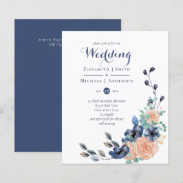 Budget Navy Blue Coral Floral Wedites