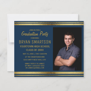 BUDGET Navy Blue Gold Graduation Party Foto