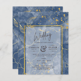 BUDGET Navy Blue Gold INK Abstrakte Hochzeitsreise