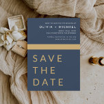 Budget Navy Blue Gold Save the Date Elegant Flyer<br><div class="desc">Budget Hochzeit Elegant Navy Blue und Gold speichern Sie die Datumskarten. Die Save the Date-Karten enthalten eine moderne,  handgeschriebene,  kursive Schriftzeichen-Typografie,  die elegant,  einfach und modern nach einem einfachen Hochzeitstag-Fest zu verwenden sind.</div>