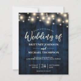 Budget Navy Blue Rustic String Lights Wood einlade