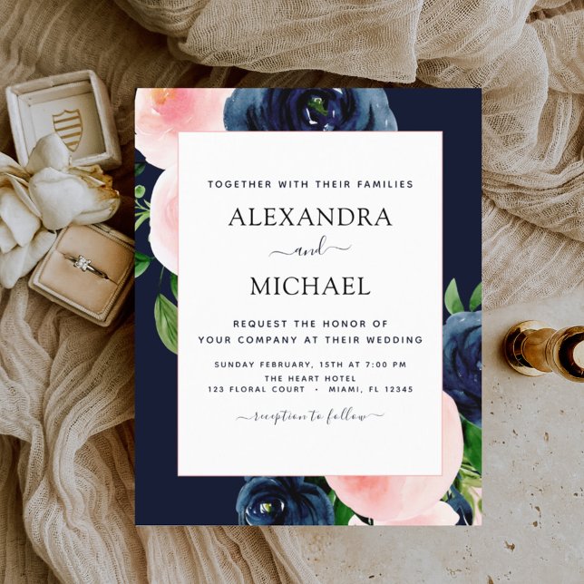 Budget Navy Blush Pink Blues Hochzeit (Von Creator hochgeladen)