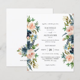 Budget Navy, Dusty Blue & Pink Floral 1 Hochzeit