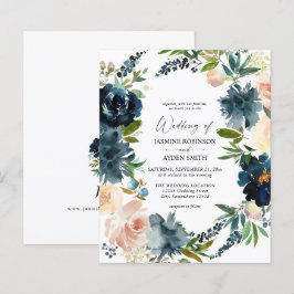 Budget Navy, Dusty Blue & Pink Floral 2 Hochzeit