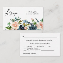Budget Navy, Dusty Blue & Pink Floral 2SM UAWG Begleitkarte
