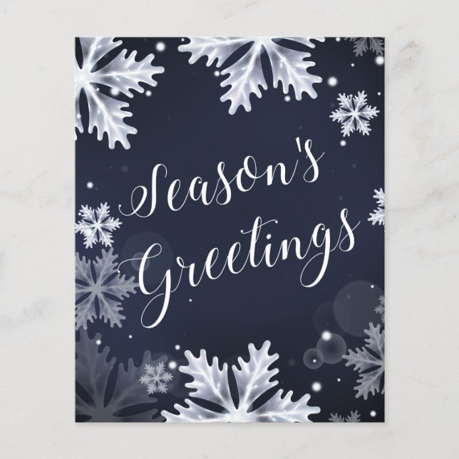 Budget Navy Snow Scene Urlaubskarte (Vorderseite)