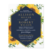 Budget Navy Sonnenblumen Rustikale Hochzeit Einlad