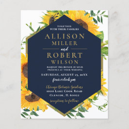 Budget Navy Sonnenblumen Rustikale Hochzeit Einlad