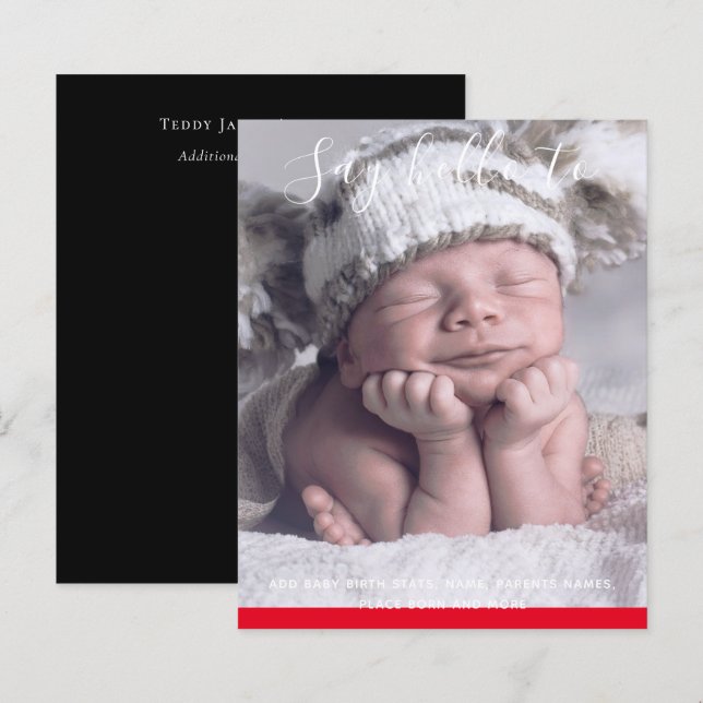 BUDGET Neue Baby FOTO Ankündigung Custom (Vorne/Hinten)