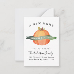 Budget Neue Zuhause Pumpkin Holiday Moved Moved Ca Mitteilungskarte