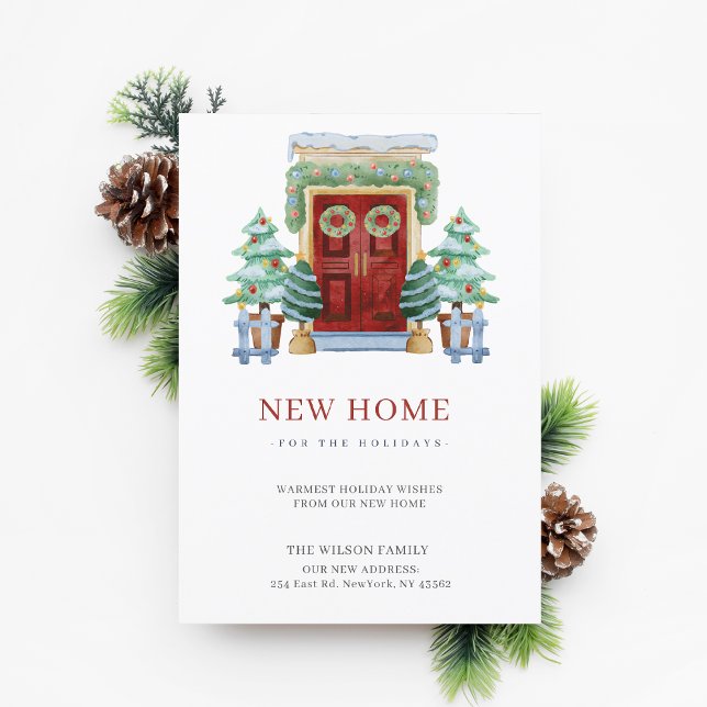 BUDGET Neue Zuhause Weihnachts-Weihnachtskarte (BUDGET New Home Christmas Door Holiday Moving Card)