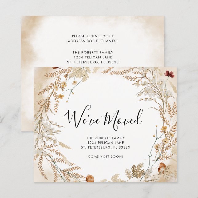 Budget Neue Zuhause Wildblume Foliage Card (Vorne/Hinten)
