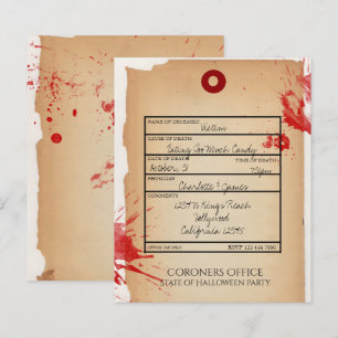 BUDGET Neuheit Halloween Toe Tag Coroners Office