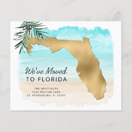Budget New Address Florida Map Beach Moving Card