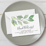 Budget New Address Moving Announcement Card Mitteilungskarte<br><div class="desc">Bitte beachten Sie, dass diese Karte klein ist 3, 5" x 2, 5" Es gibt größere Karten mit dem gleichen Design in meinem Geschäft. Diese preisgünstige Minikarte ist mit minimalistischem Aquarell dekoriert. Einfach anpassbar. Ändern Sie mithilfe des Entwurfstools die Textgröße, den Stil oder die Farbe. Weil wir unsere Kunstwerke erstellen,...</div>