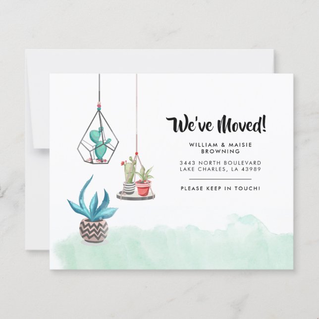 Budget New Address Succulement Moving Announcement (Vorderseite)