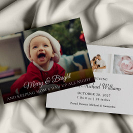 Budget New Baby Foto Funny Christmas Card Einladung
