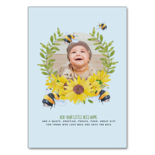 BUDGET New Baby FOTO gibt Sonnenblumen Bienen Tischnummer