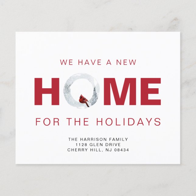 Budget New Home Red Cardinal Holiday Announcement (Vorderseite)