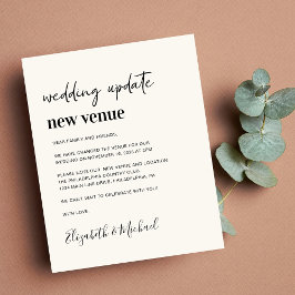 Budget New Venue Cream Wedding Ankündigung