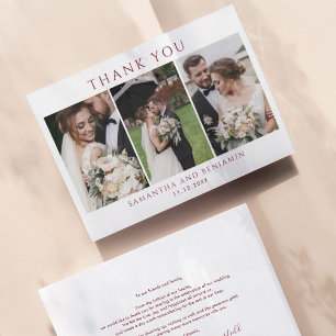 Budget Newlyweds Foto Collage Wedding Vielen Dank Mitteilungskarte