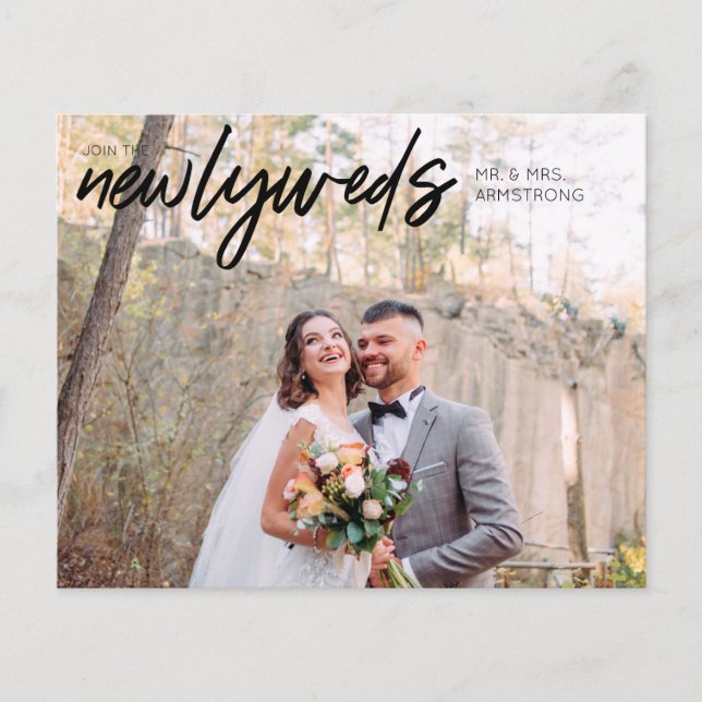 Budget Newlyweds Horiz 1B Foto Hochzeitsempfang Flyer (Vorne)