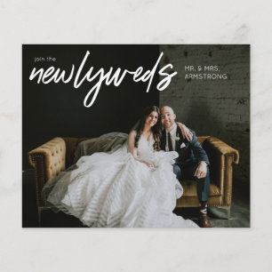 Budget Newlyweds Horiz 3 Foto W Hochzeitsempfang Flyer