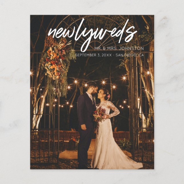 Budget Newlywings 1 Foto W Wedding Reception Flyer (Vorne)