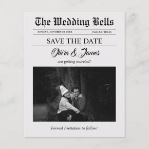 Budget Newspaper Wedding Foto Save the Date