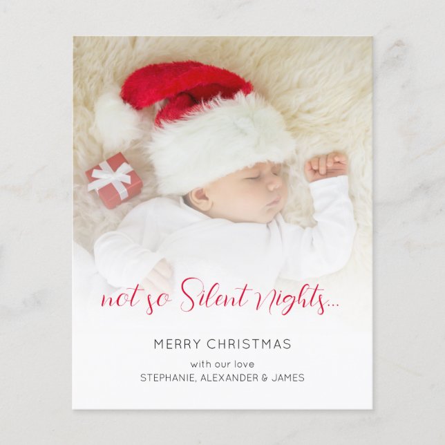 BUDGET nicht so leise Nächte Baby Foto Card (Vorderseite)